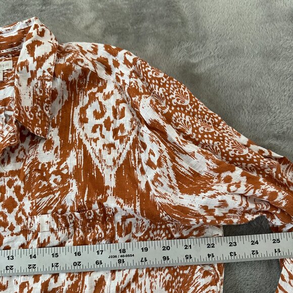 Garnet Hill 100% Linen Button Down Blouse Shirt Women's size 14 - Picture 4 of 5